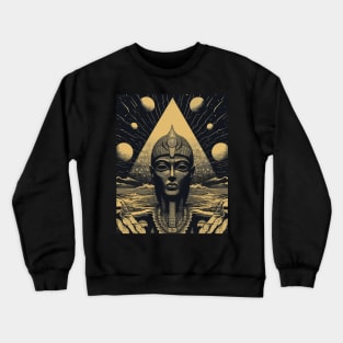 Egyptian Ancient Alien God Illustration Crewneck Sweatshirt